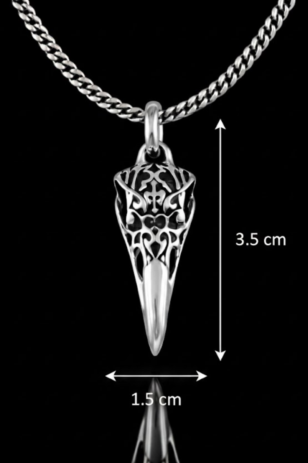 Raven Skull Necklace – Bronze & Silver-Plated Finish | Limited Edition
