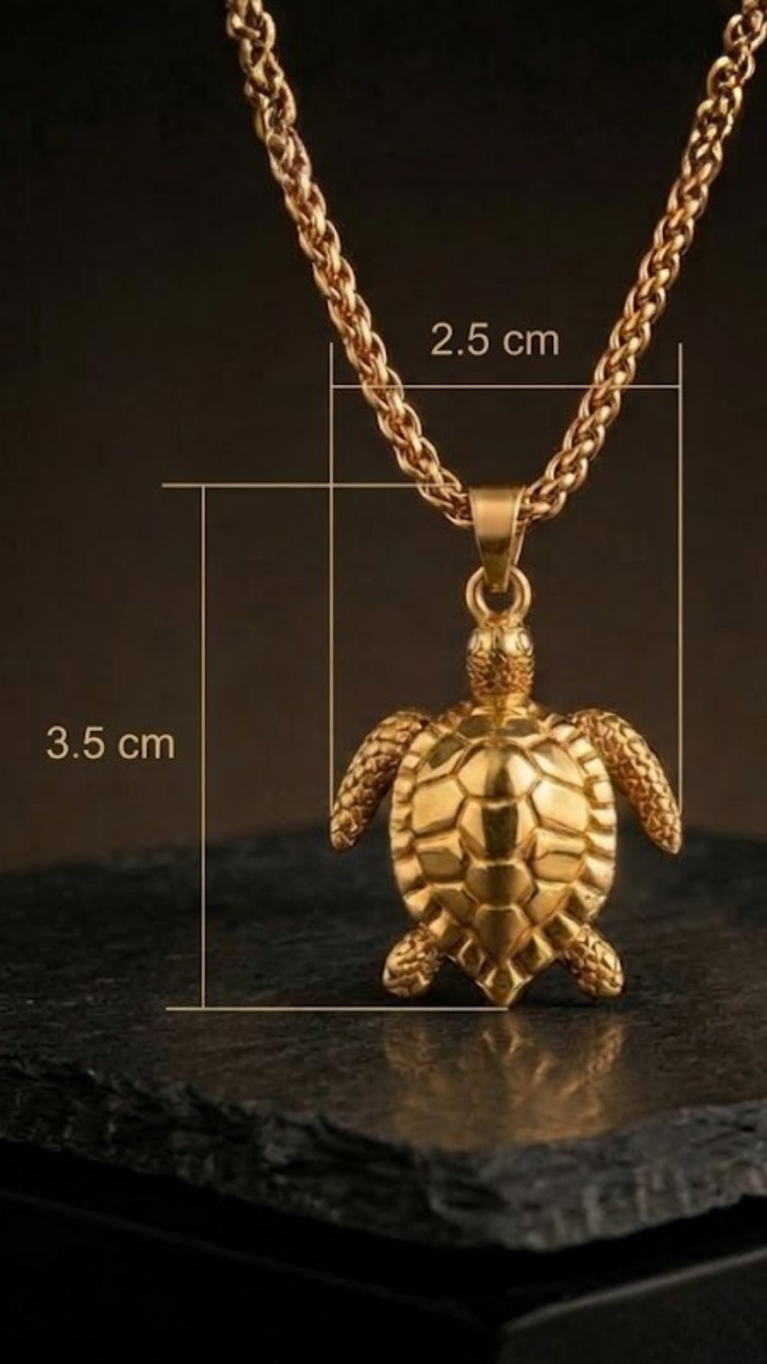 Collar de Tortuga | Hecho a mano en oro de 18K | Símbolo de sabiduría, longevidad y protección