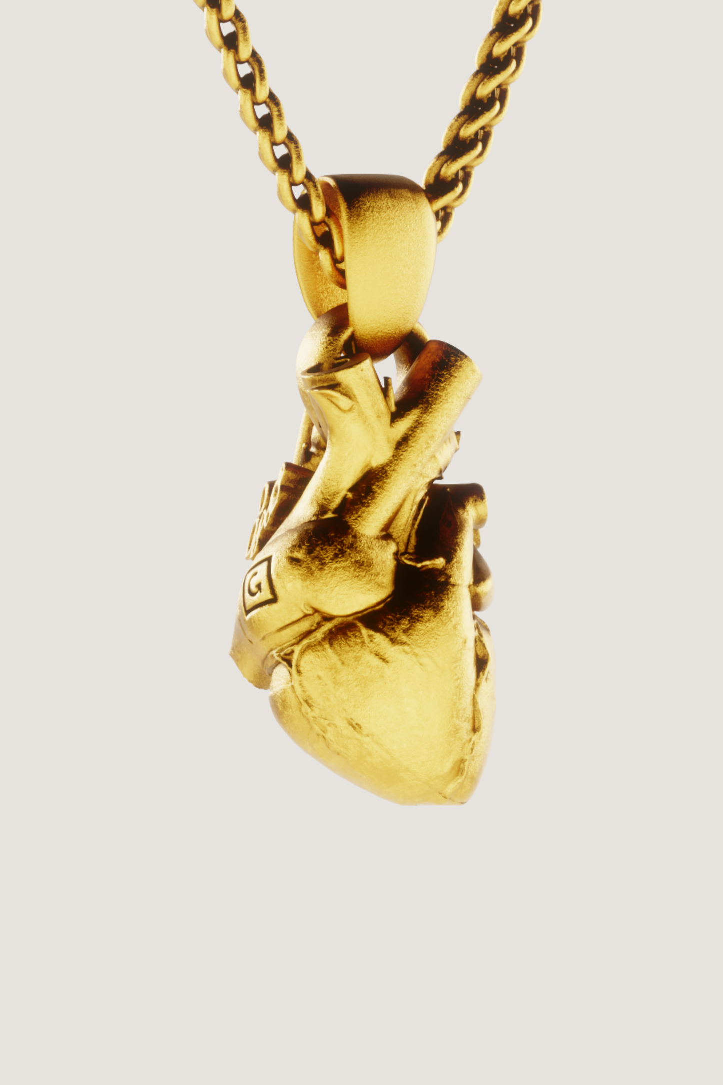 Anatomical Heart Necklace in 18K Gold – Handmade Symbol of Love & Life