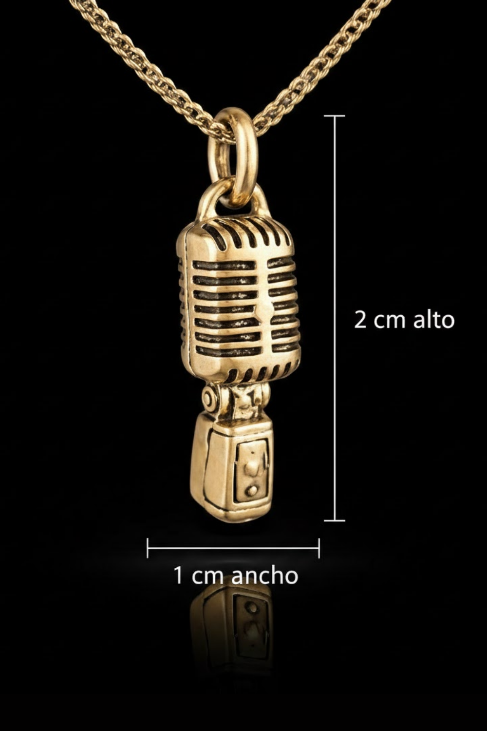 Vintage Microphone Necklace – Bronze & Silver-Plated Finish | Limited Edition