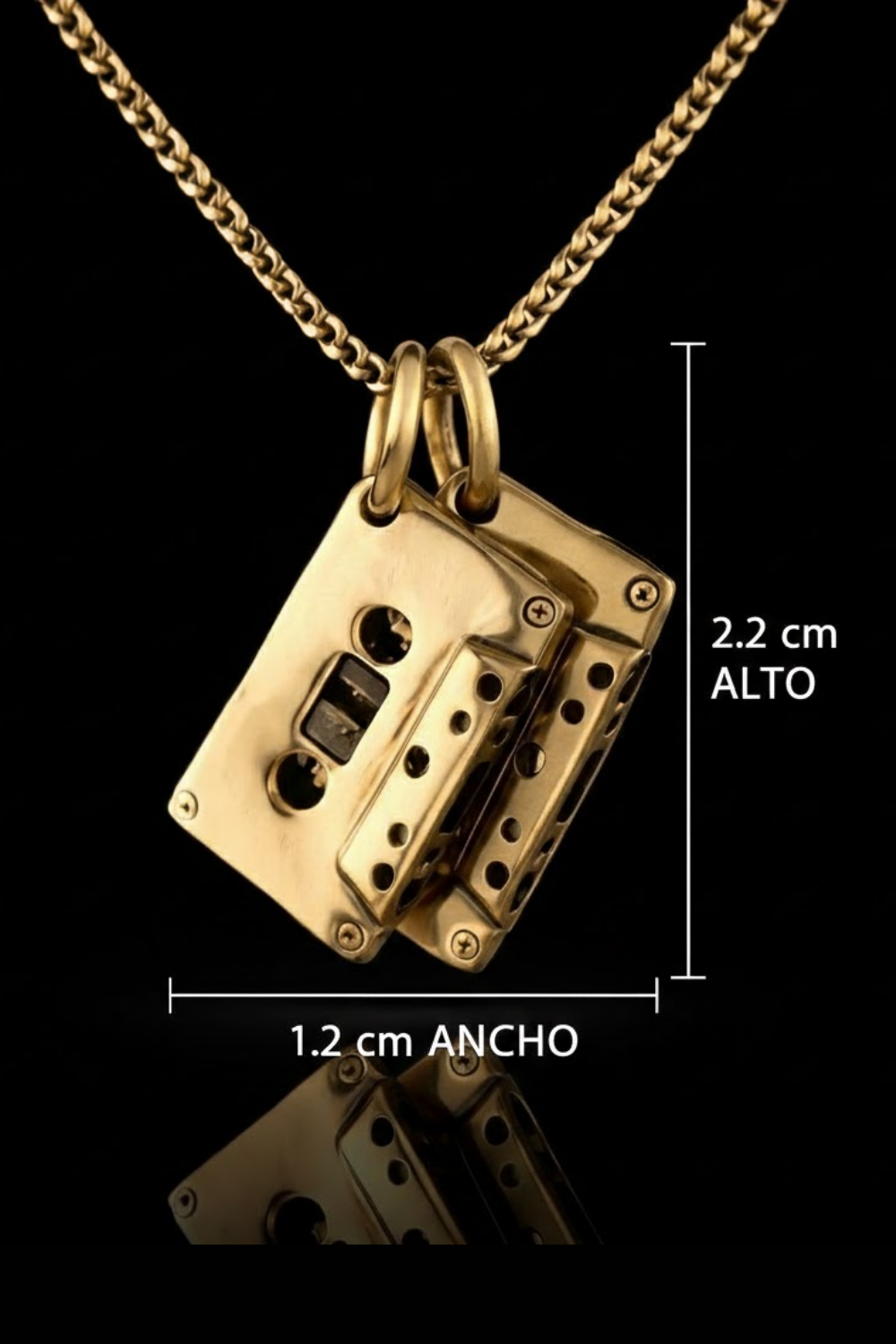 Cassette Tape Necklace – Bronze & Silver-Plated Finish | Limited Edition