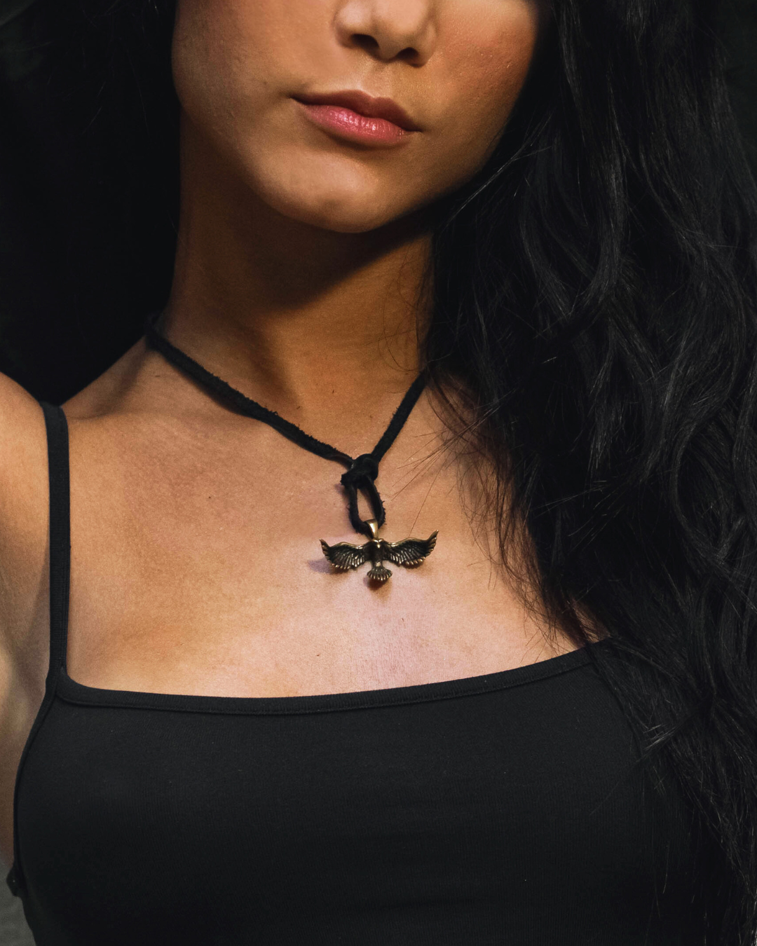 Collar de cuervo en plata de ley 925, baño de oro de 24k, cobre, bronce, para hombre y mujer