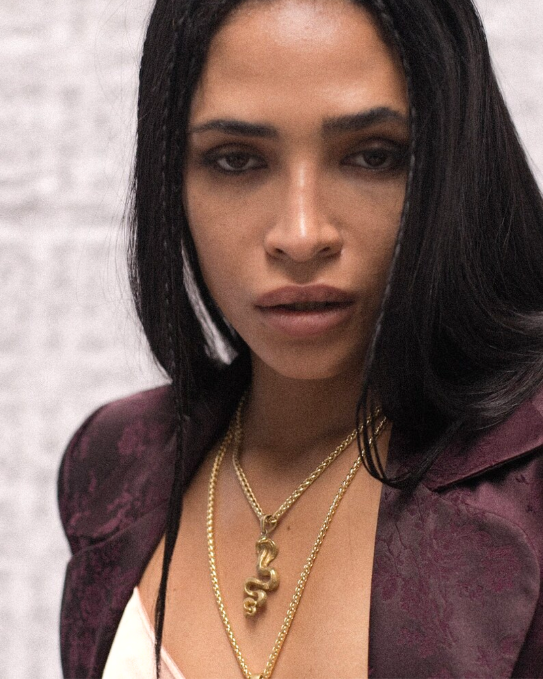 Cobra necklace, in bronze, 925 sterling silver, 24k gold plated, for men and women