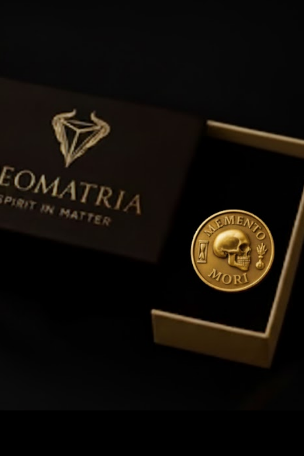 Memento Mori Coin | Symbol of Mortality, Wisdom & Presence | Handmade in 925 Sterling Silver, 24K Gold Plated, Bronze, Copper