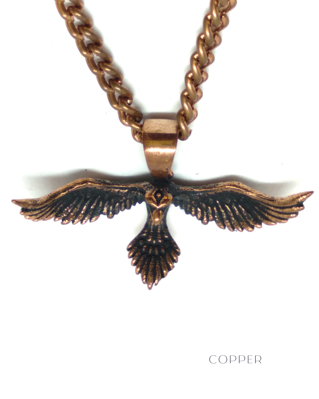 Collar de cuervo en plata de ley 925, baño de oro de 24k, cobre, bronce, para hombre y mujer