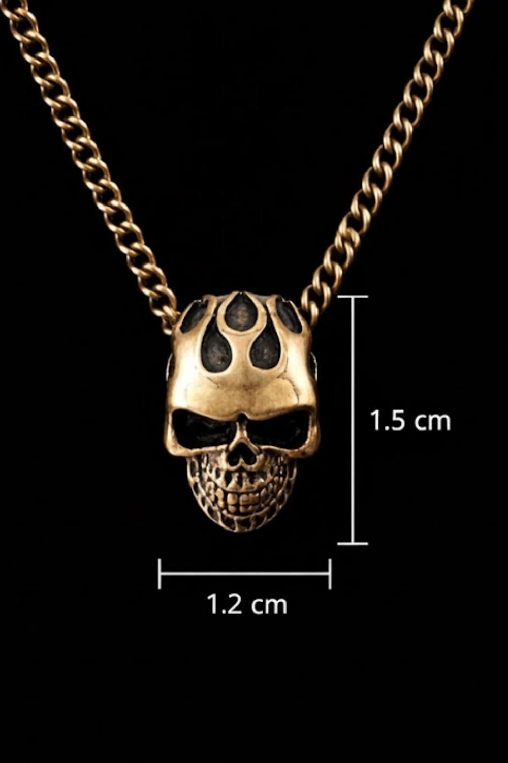 Flaming Skull Necklace – Handmade in Bronze | Limited Edition