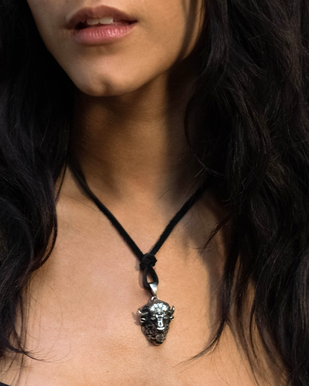 Collar de búfalo en baño de oro de 24 quilates, Plata de Ley 925, Bronce, Bronce oxidado, cobre, para hombre y mujer