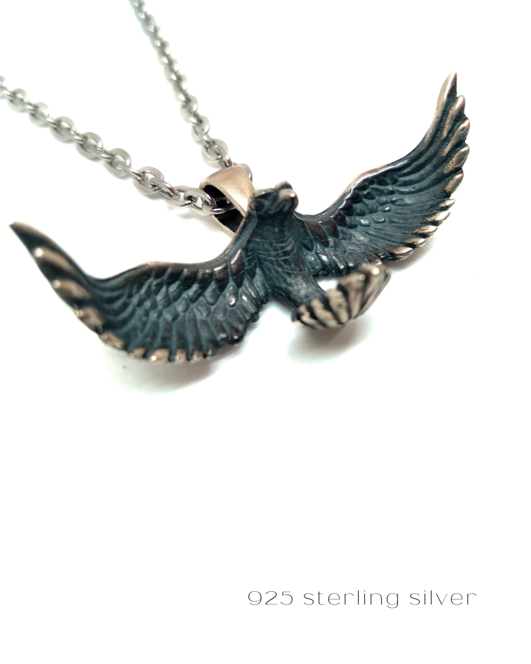 Collar de cuervo en plata de ley 925, baño de oro de 24k, cobre, bronce, para hombre y mujer