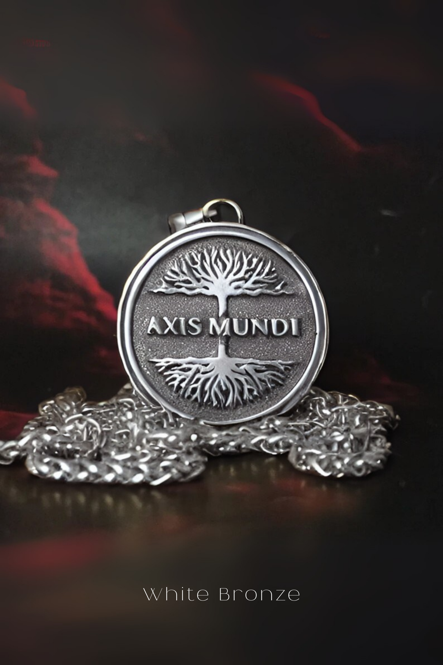 Axis Mundi Necklace – Handmade Pendant in Bronze, Copper & 24k Gold Plated | Symbolic Jewelry of Balance & Spiritual Connection