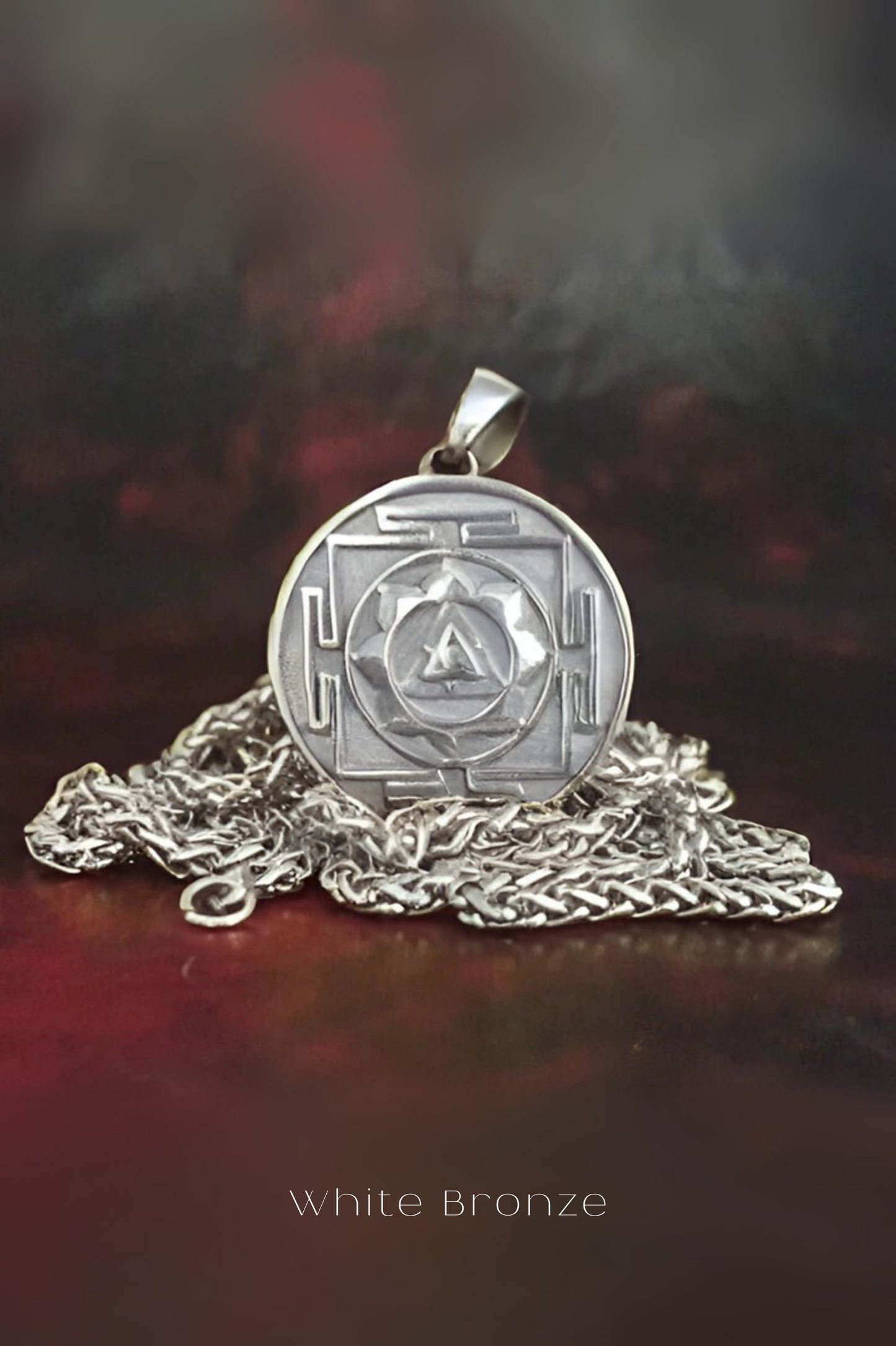Collar Yantra de Ganesha: amuleto sagrado hindú en bronce, plata y baño de oro de 24 quilates