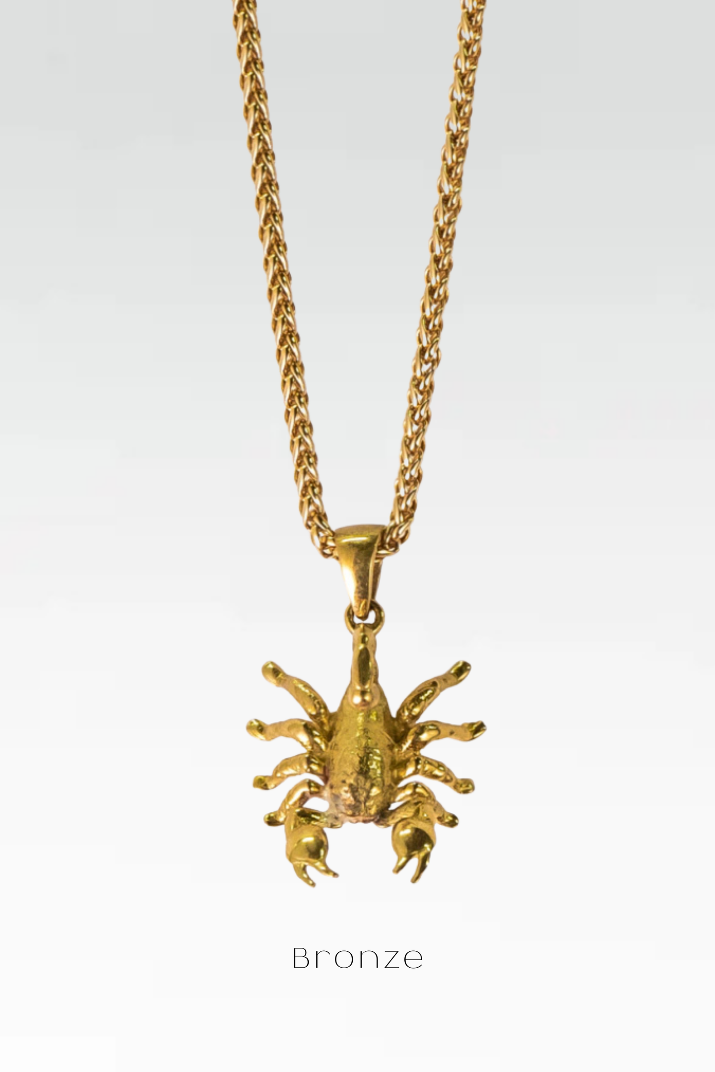Collar del zodiaco Escorpio: colgante hecho a mano en oro de 24 quilates, bronce y plata de ley.