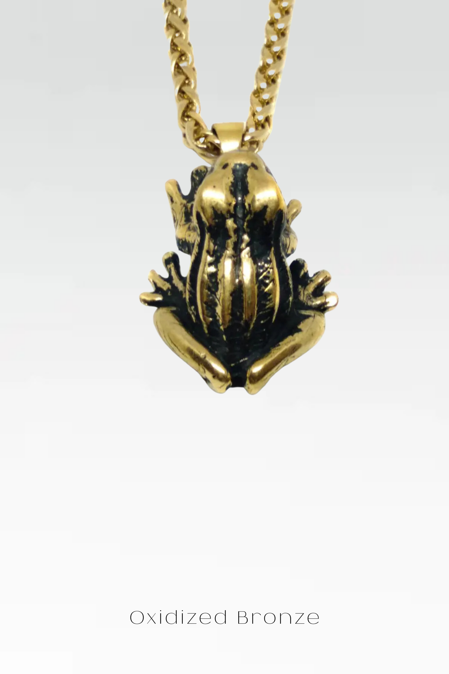 Collar de rana en bronce, cobre, plata de ley 925, baño de oro de 24k, para hombre y mujer