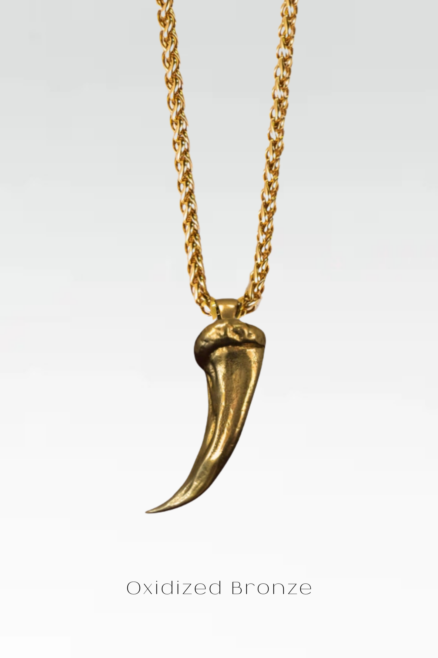Collar grande de garra de lobo: colgante hecho a mano en bronce, plata de ley, cobre y baño de oro de 24 quilates | Símbolo de fuerza e instinto