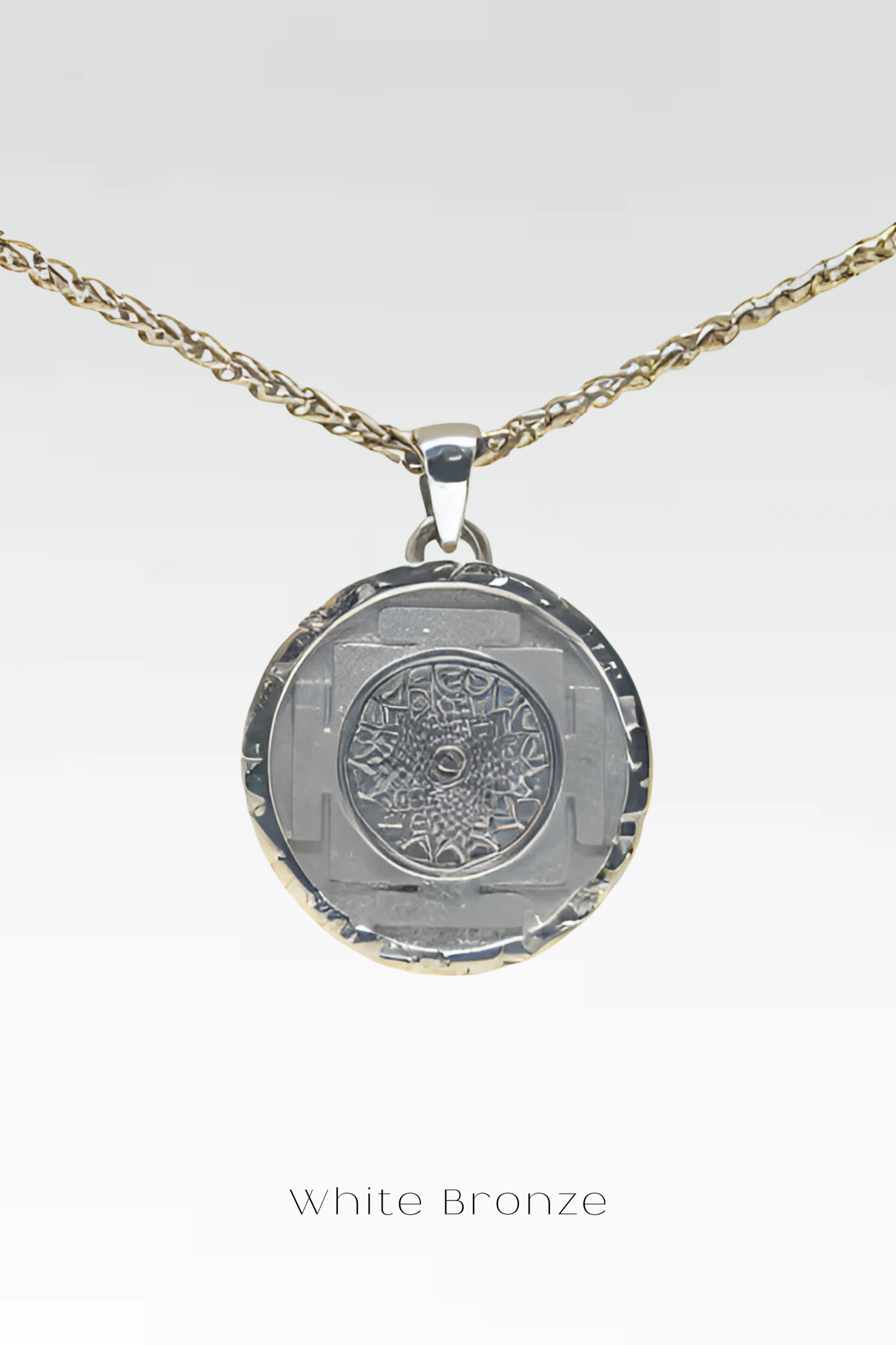 Collar Shiva Yantra, collar personalizable, bronce, plata esterlina, collar de oro de 24 km, collar de mandala, tamaño grande