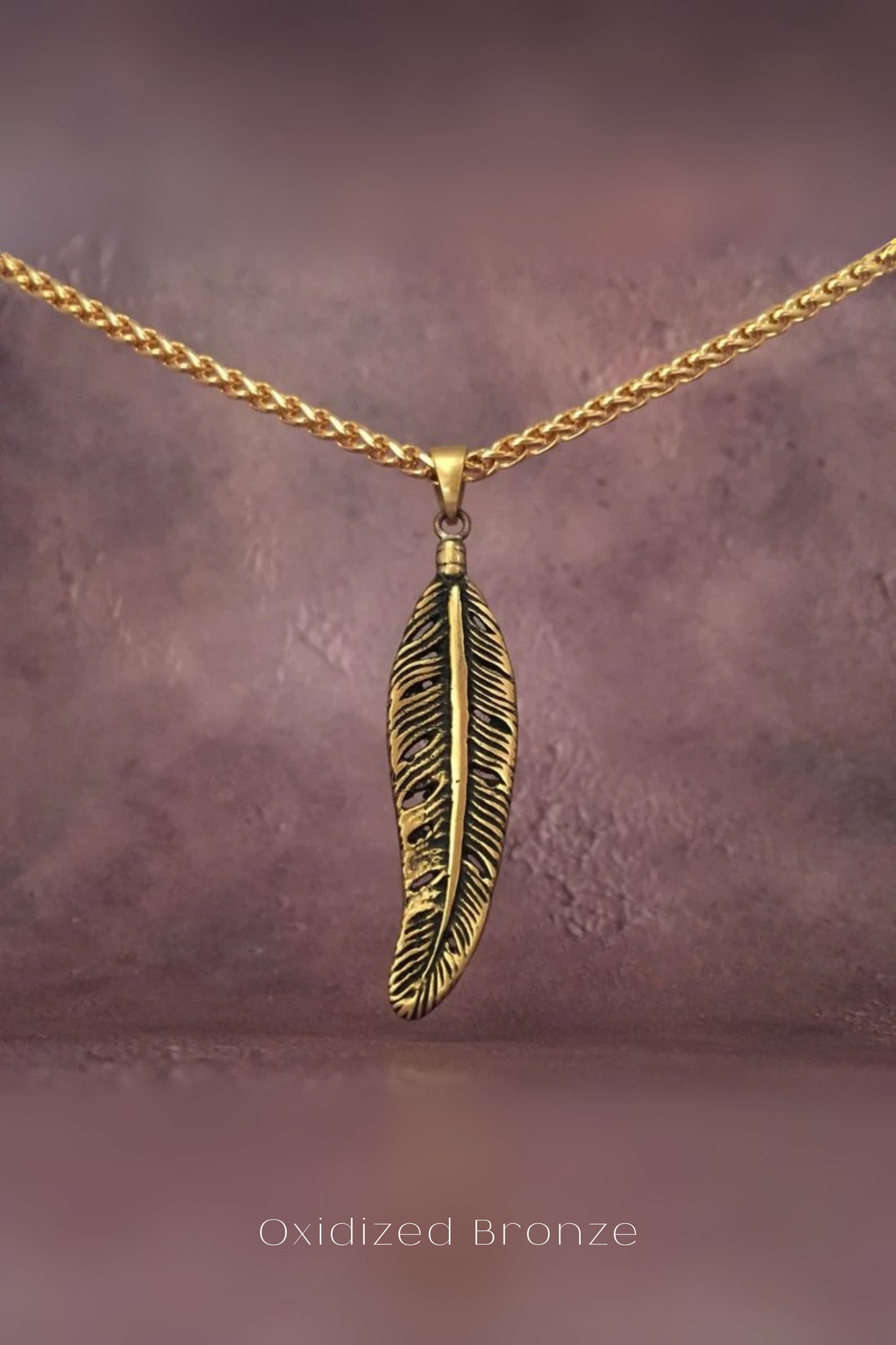 Collar de plumas – Colgante hecho a mano en plata de ley 925, chapado en oro de 24 quilates, bronce y cobre | Regalo simbólico unisex