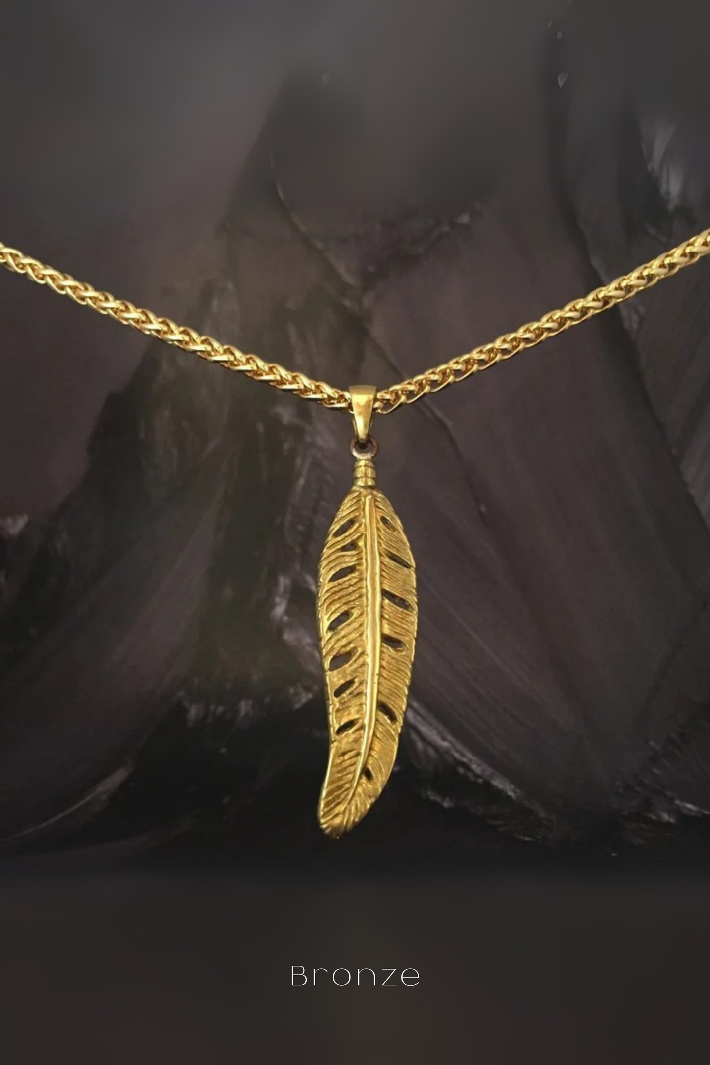 Collar de plumas – Colgante hecho a mano en plata de ley 925, chapado en oro de 24 quilates, bronce y cobre | Regalo simbólico unisex