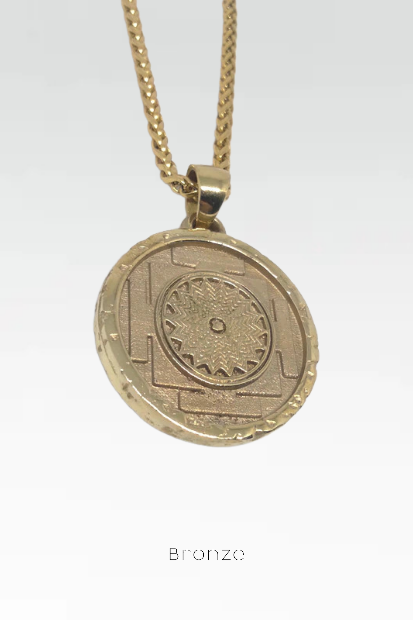 Collar Shiva Yantra, collar personalizable, bronce, plata esterlina, collar de oro de 24 km, collar de mandala, tamaño grande