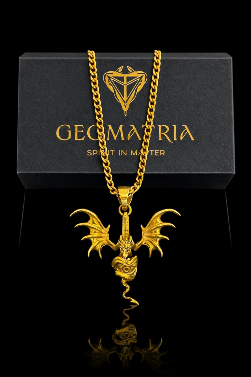 Dragon Necklace | Symbol of Power & Protection | Handmade Pendant in 925 Sterling Silver, 24K Gold Plated, Bronze