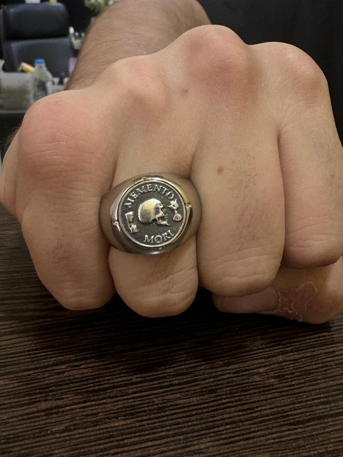 Memento Mori Signet Ring - Reminder of Mortality - Sterling Silver, 24K Gold plated, Bronze, Copper, amazing gift for men and women - Stoic
