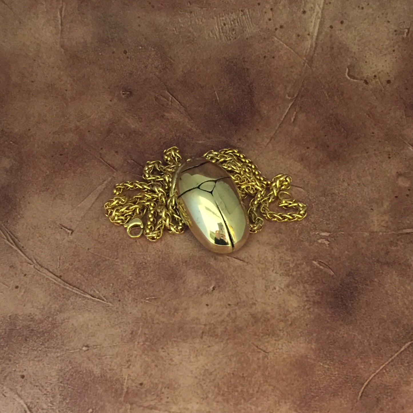 Sacred Scarab necklace in bronze, 24k Gold plated, 925 Sterling silver, unisex