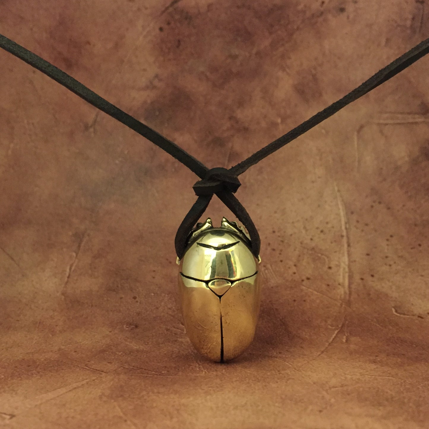 Sacred Scarab necklace in bronze, 24k Gold plated, 925 Sterling silver, unisex