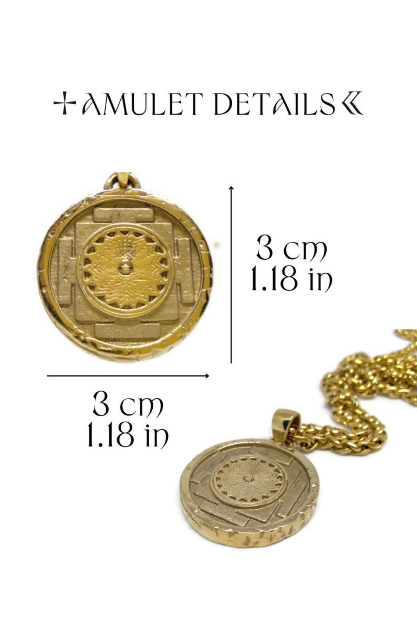 Collar Shiva Yantra, collar personalizable, bronce, plata esterlina, collar de oro de 24 km, collar de mandala, tamaño grande