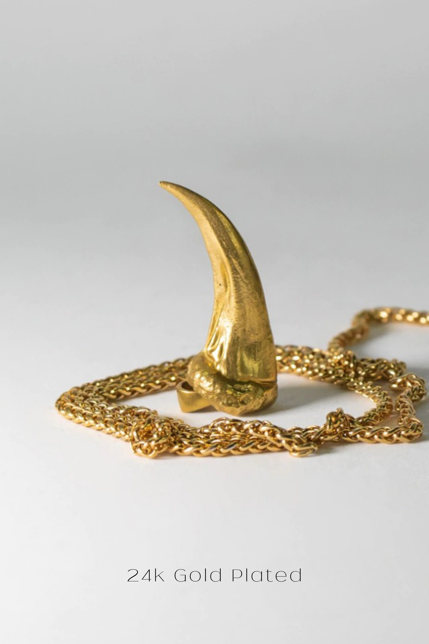 Collar grande de garra de lobo: colgante hecho a mano en bronce, plata de ley, cobre y baño de oro de 24 quilates | Símbolo de fuerza e instinto