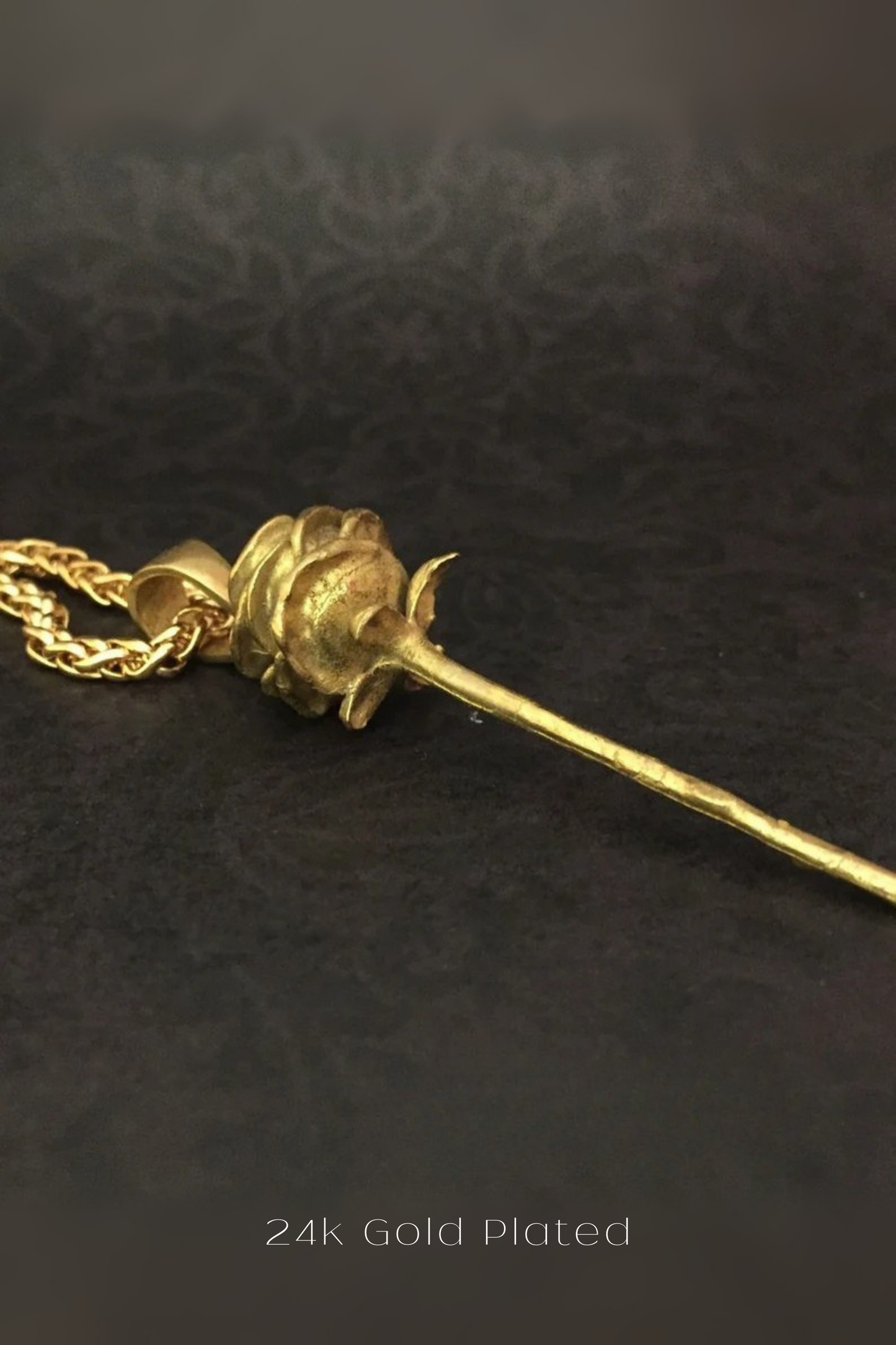 Rose Necklace – Handmade Pendant in 24K Gold Plated, Sterling Silver, Bronze & Copper | Symbolic Unisex Jewelry Gift of Love & Beauty