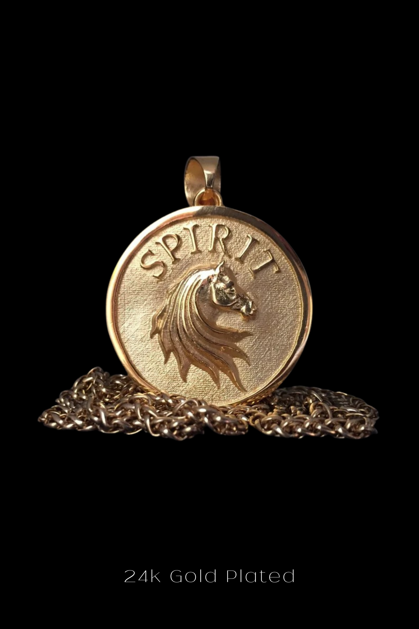 Collar espiritual, collar personalizado, bronce, plata esterlina, collar de oro de 24 km, collar de caballos