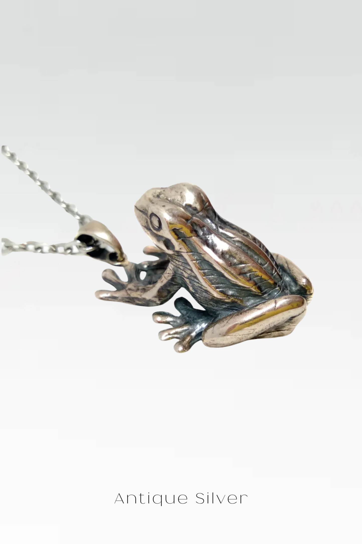 Collar de rana en bronce, cobre, plata de ley 925, baño de oro de 24k, para hombre y mujer