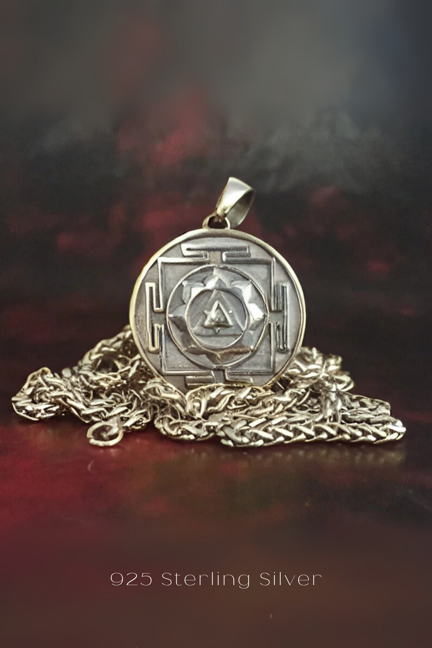 Collar Yantra de Ganesha: amuleto sagrado hindú en bronce, plata y baño de oro de 24 quilates
