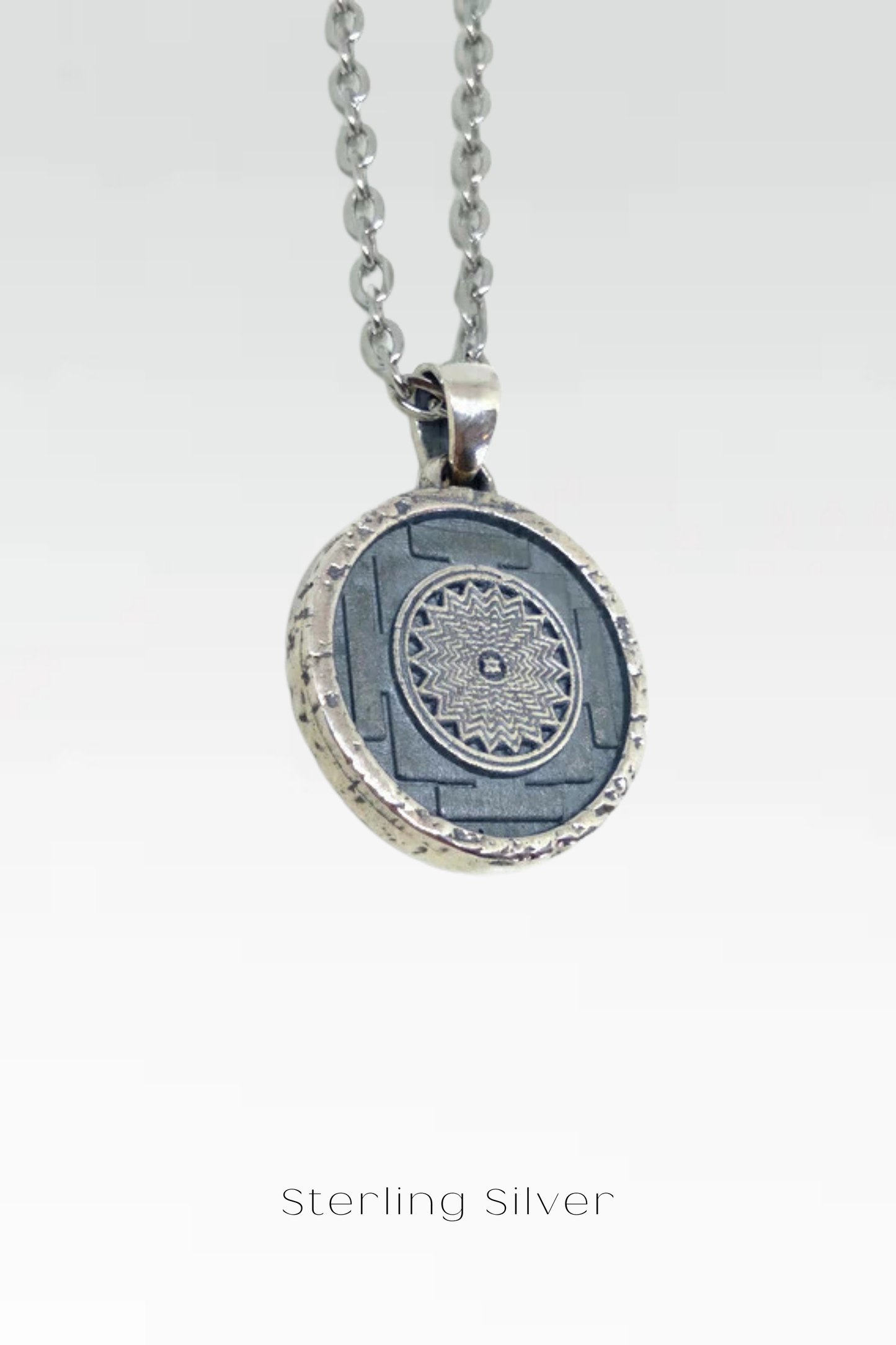 Collar Shiva Yantra, collar personalizable, bronce, plata esterlina, collar de oro de 24 km, collar de mandala, tamaño pequeño