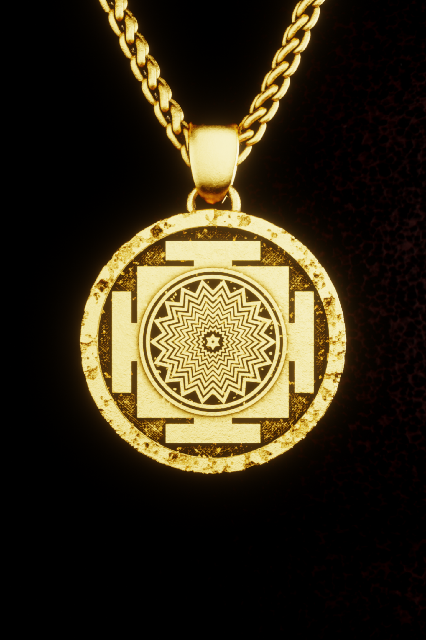 Shiva Yantra Small Necklace – Symbol of Transformation & Balance in 18K Gold