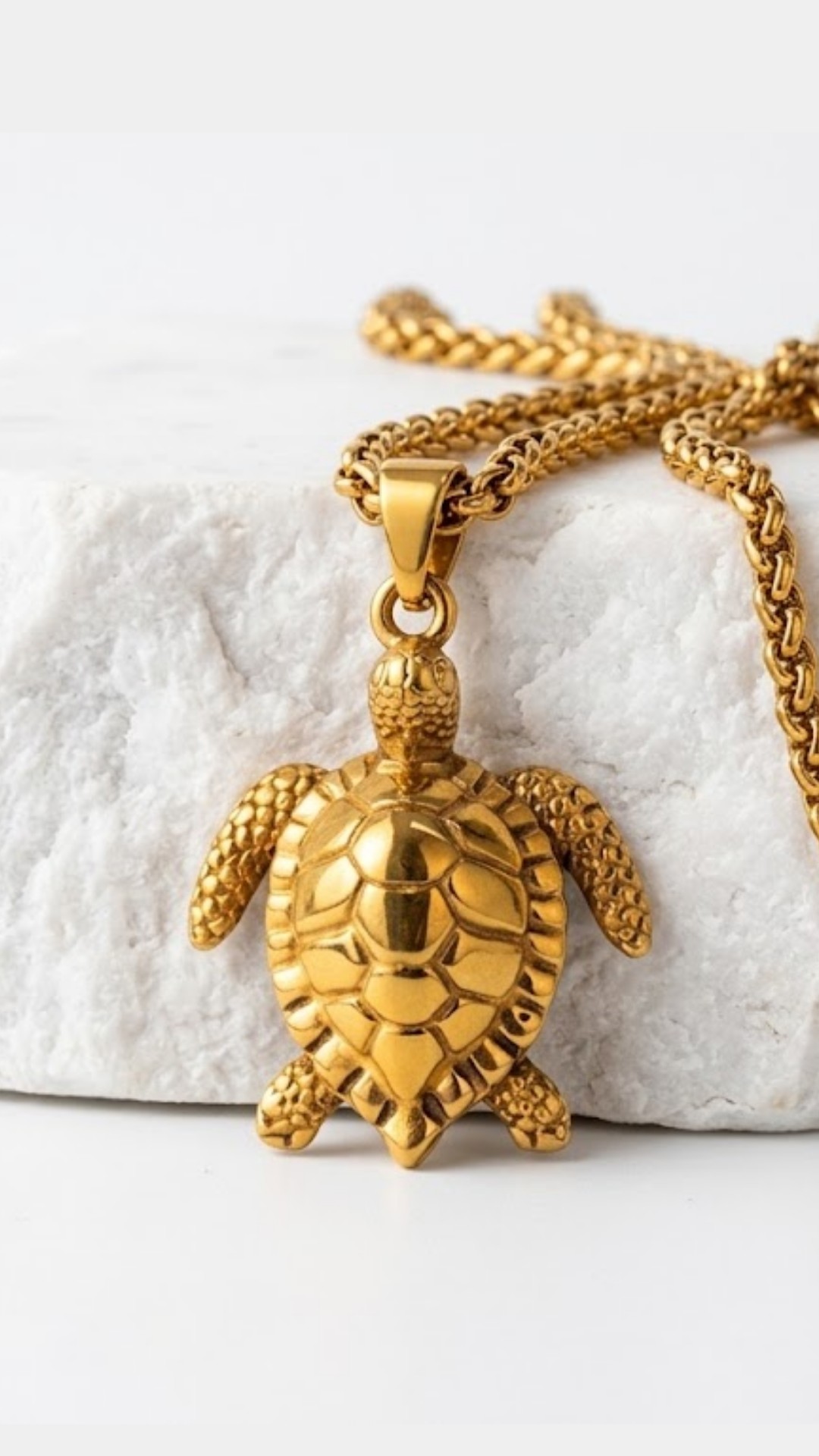 Collar de Tortuga | Hecho a mano en oro de 18K | Símbolo de sabiduría, longevidad y protección