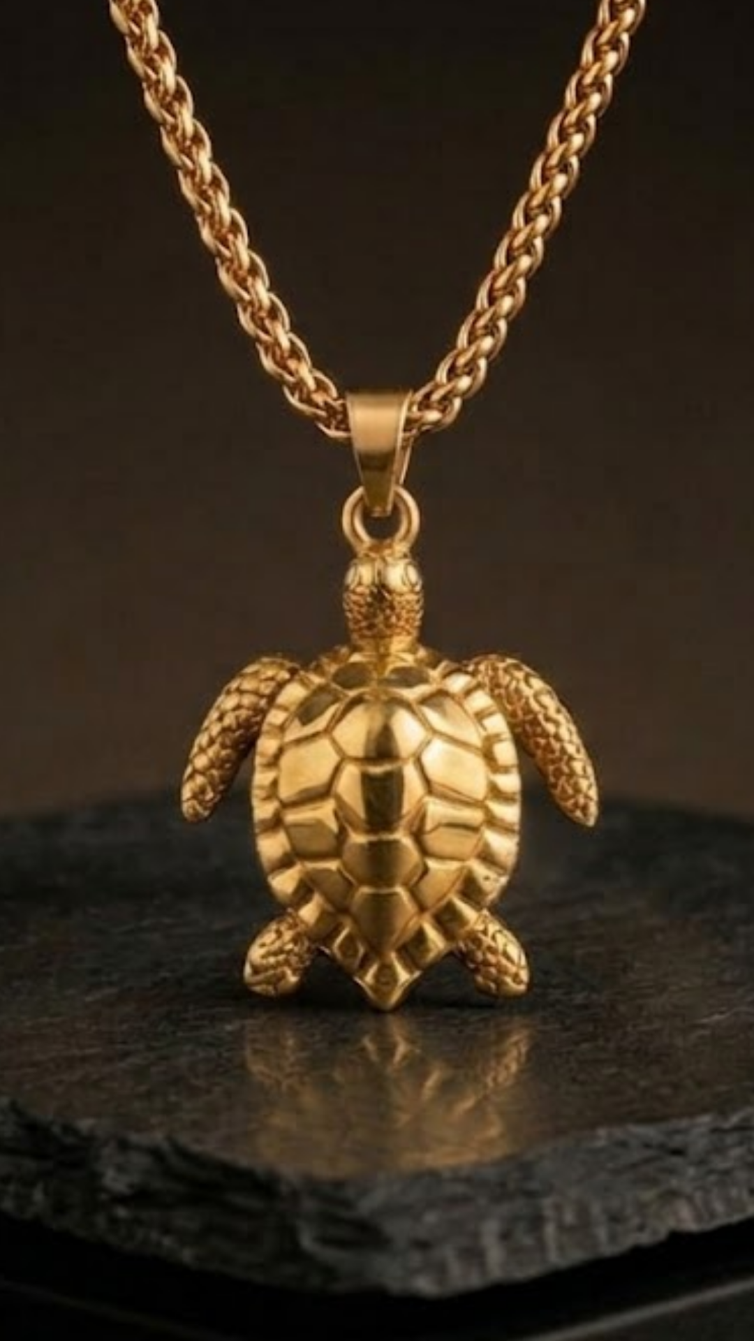 Collar de Tortuga | Hecho a mano en oro de 18K | Símbolo de sabiduría, longevidad y protección