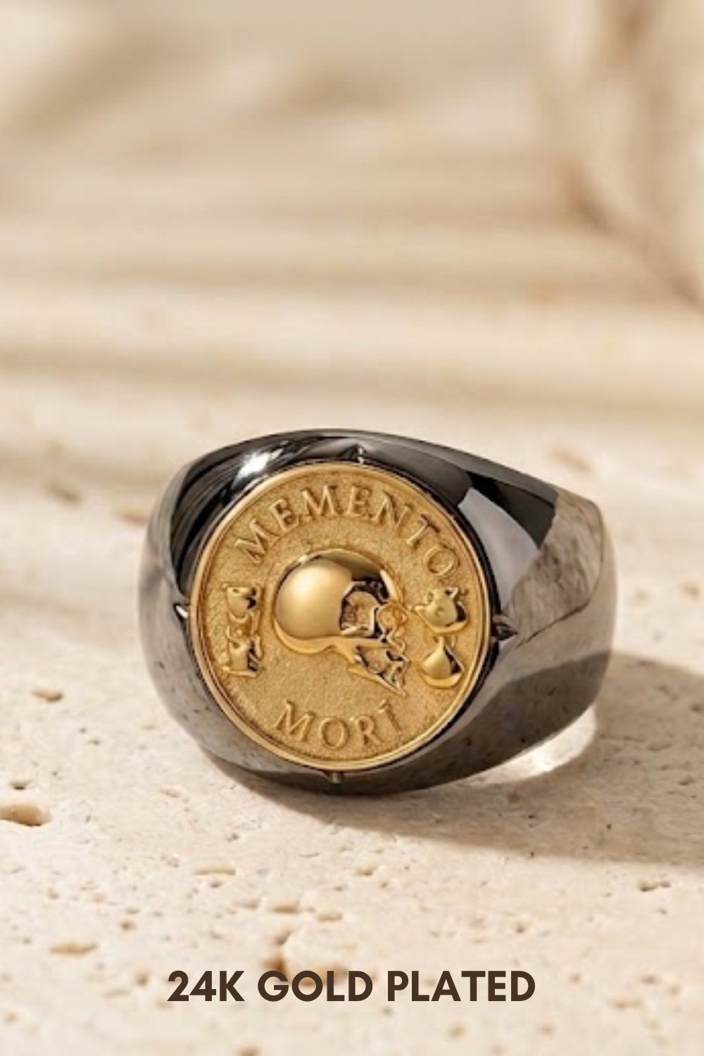 Memento Mori Set | Dual Metal Pendant & Ring | Handmade in 925 Sterling Silver & Bronze