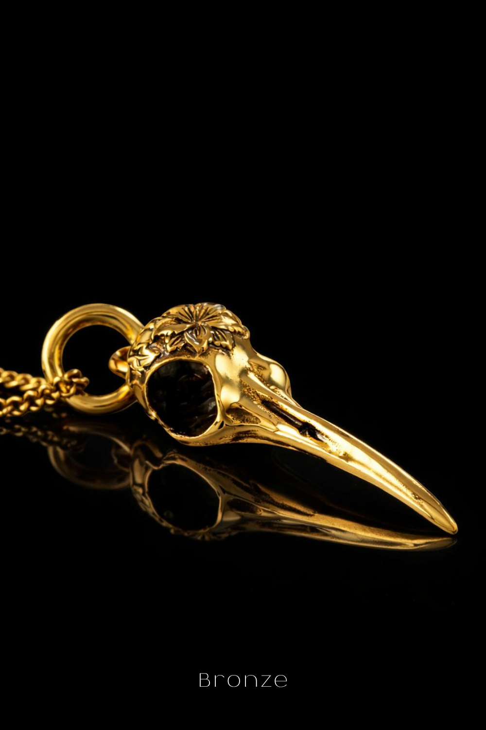 Hummingbird Skull Necklace – Bronze & Silver-Plated Finish | Limited Edition