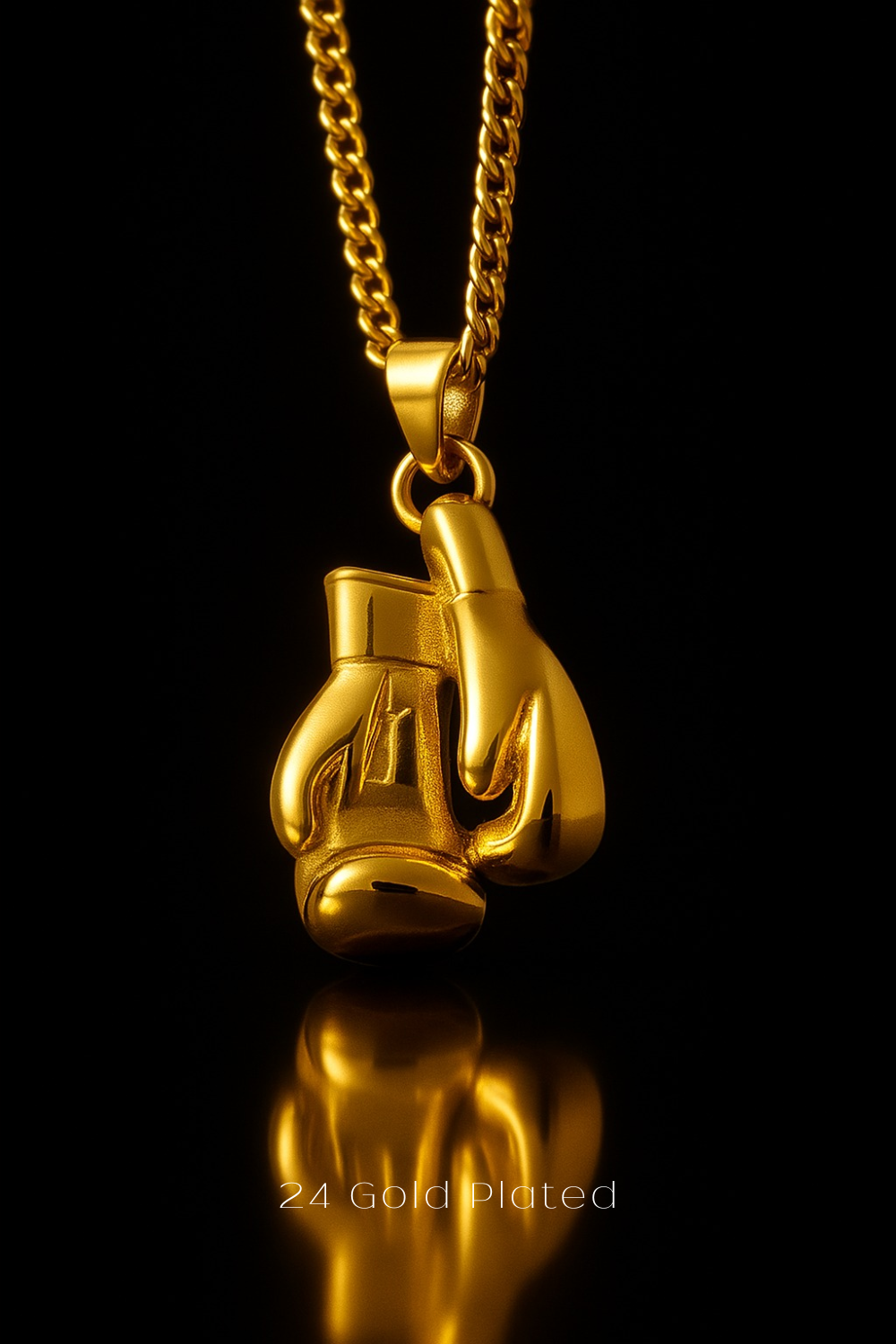 Rocky Movie Boxing Gloves Necklace | Symbol of Strength, Perseverance & Victory | 925 Sterling Silver, 24K Gold Plated, Bronze
