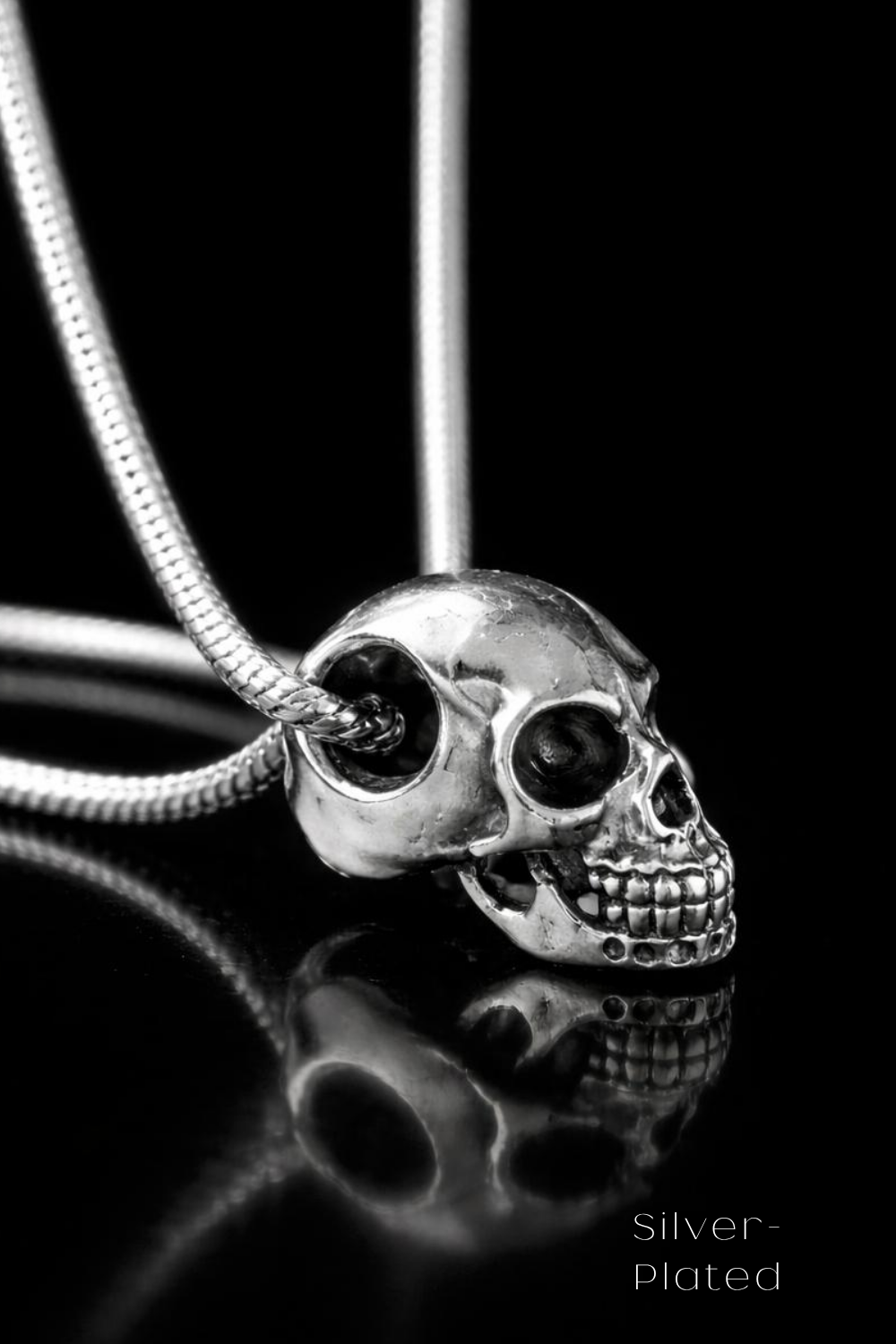 Human Skull Necklace – Bronze & Silver-Plated Finish | Limited Edition