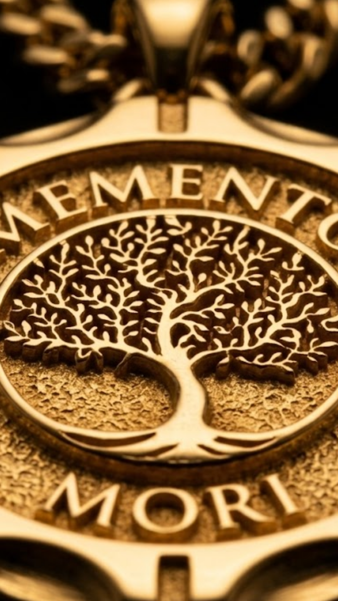 Bodhi Tree of Life Memento Mori Necklace | Handmade in 18k Gold | Mindfulness Symbol Pendant