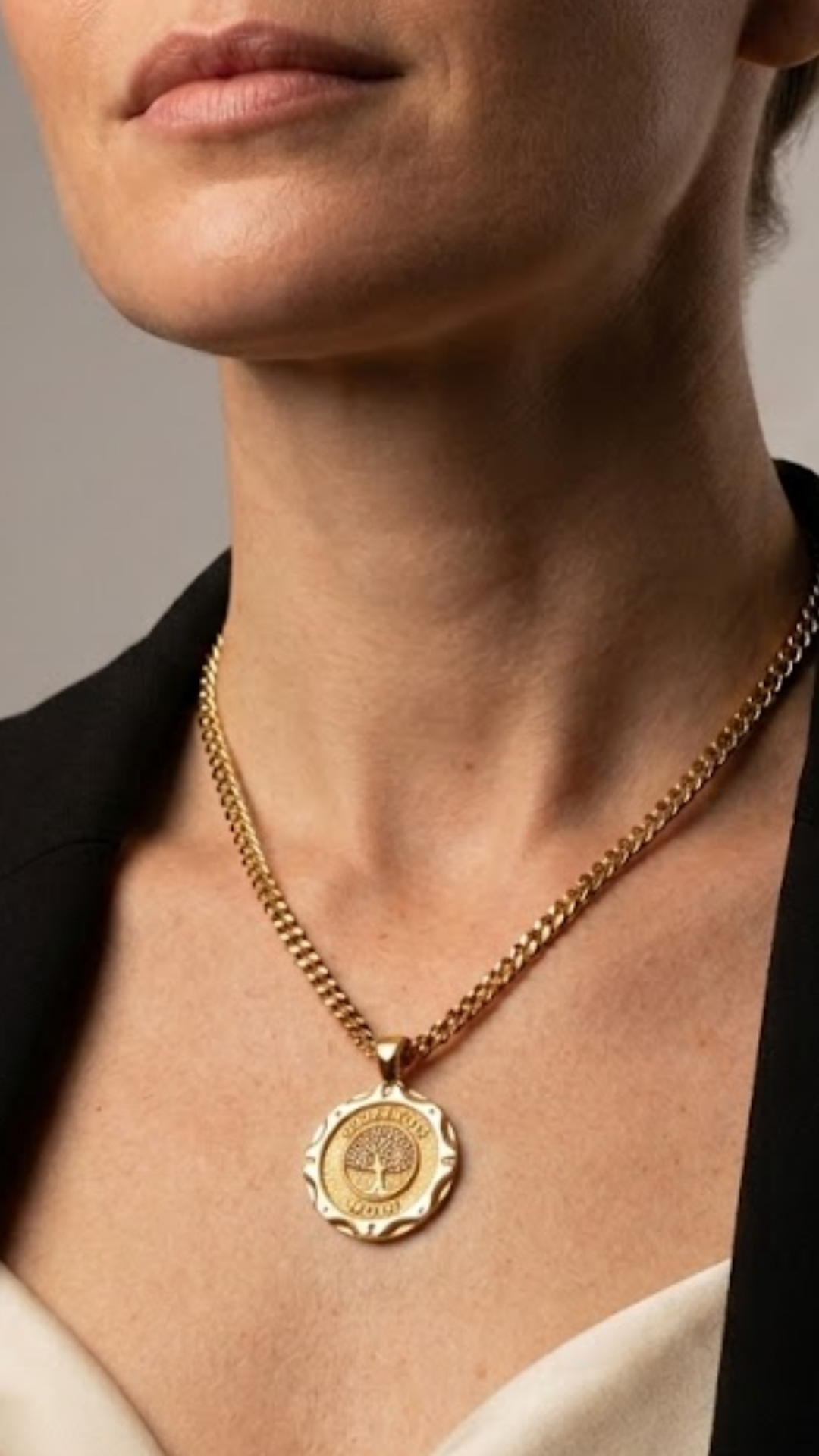 Bodhi Tree of Life Memento Mori Necklace | Handmade in 18k Gold | Mindfulness Symbol Pendant