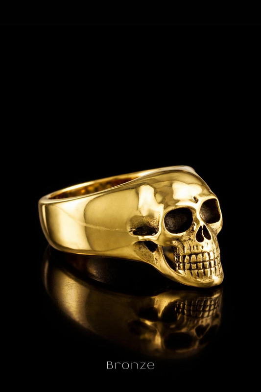 Skull Signet Ring – Bronze & Silver-Plated Finish | Limited Edition