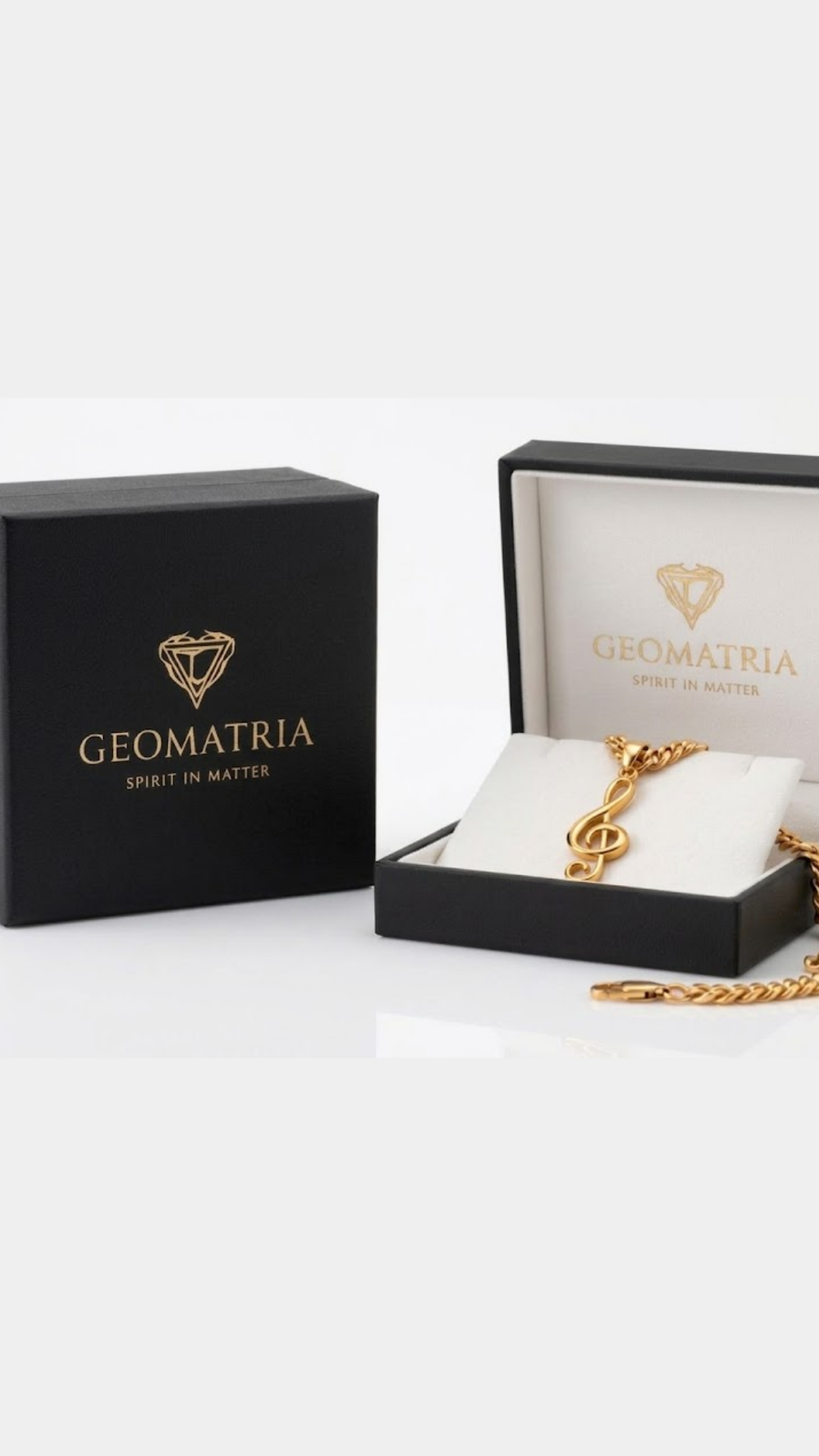 Collar de clave de sol en oro de 18k | Colgante musical hecho a mano, regalo de joyería único para amantes de la música