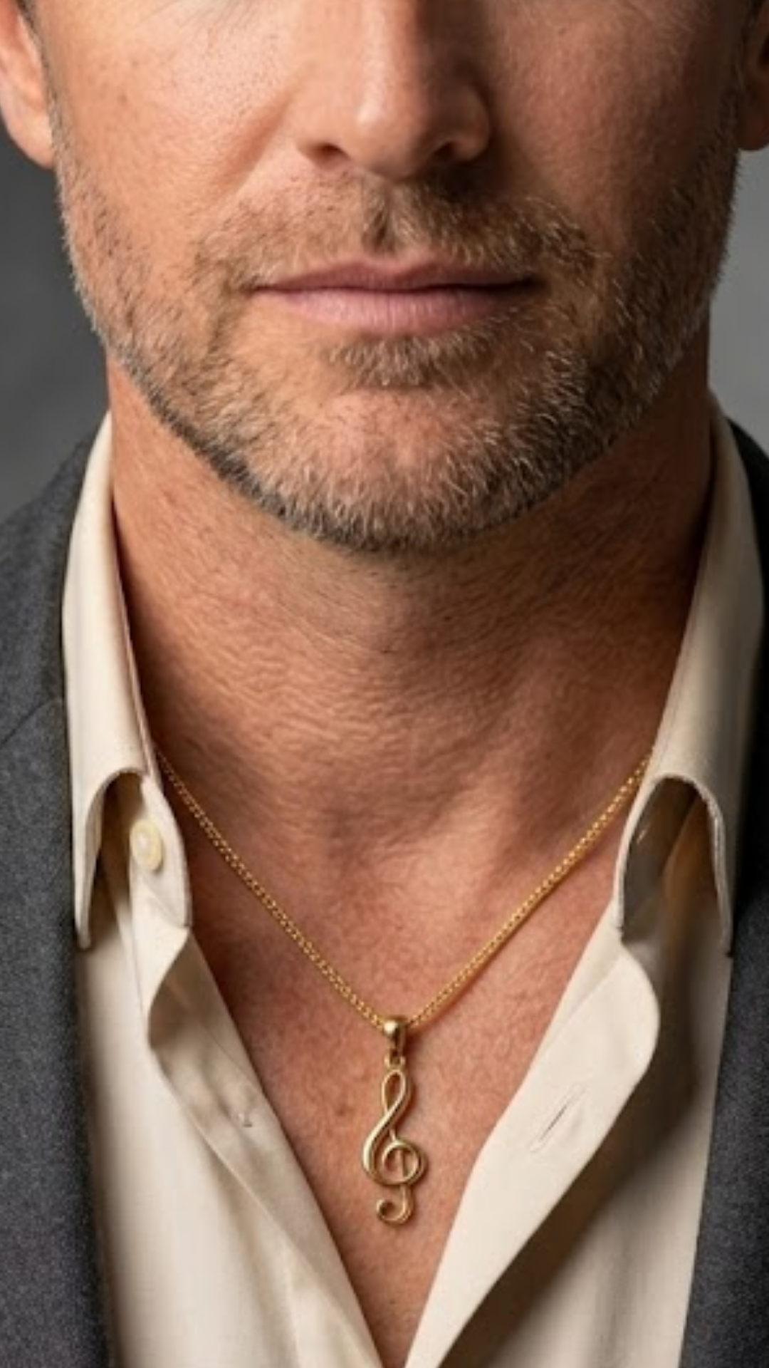 Collar de clave de sol en oro de 18k | Colgante musical hecho a mano, regalo de joyería único para amantes de la música
