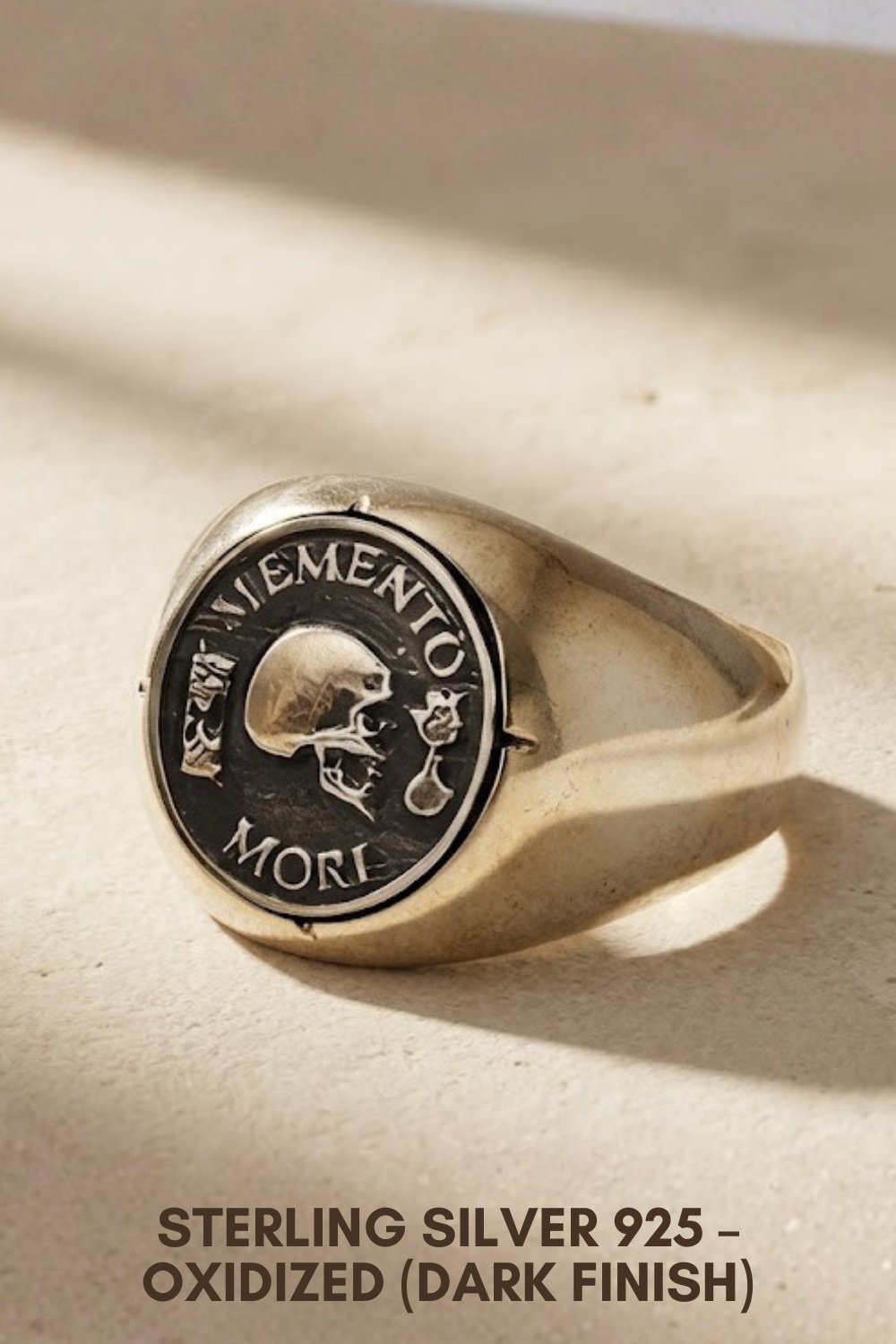 Memento Mori Set | Dual Metal Pendant & Ring | Handmade in 925 Sterling Silver & Bronze