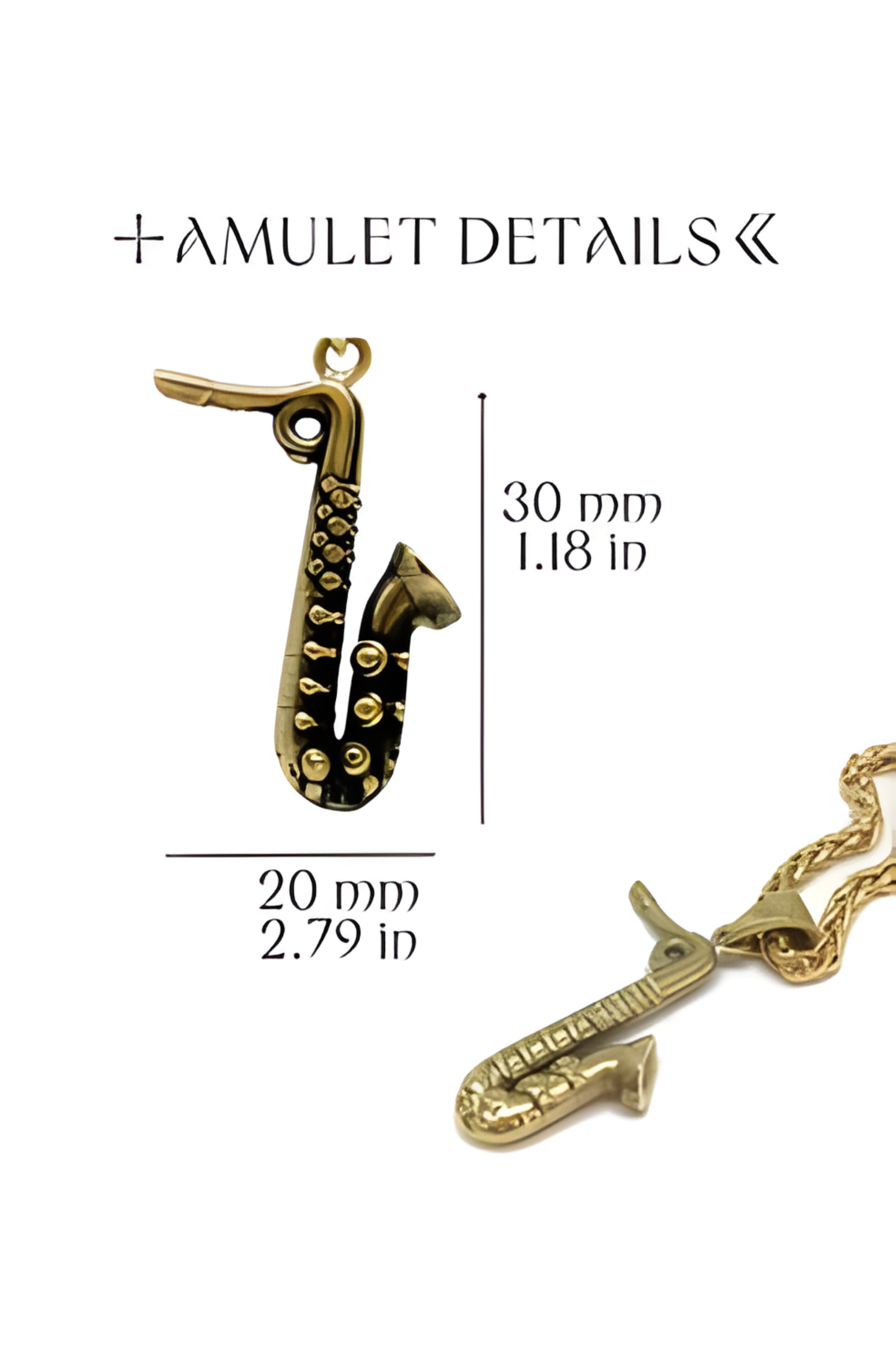 Handcrafted Saxophone Pendant Necklace | Handmade Music Lover Jewelry | Symbol of Jazz & Passion | Sterling Silver, Bronze, 24K Gold Plated