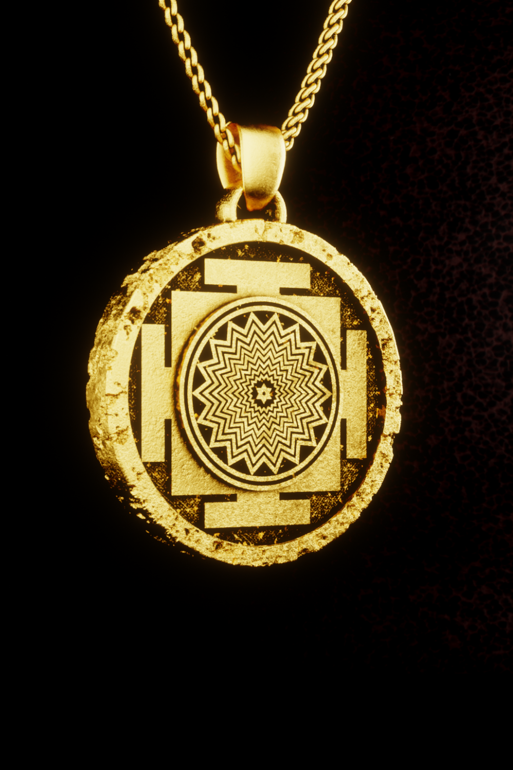 Collar Shiva Yantra, collar personalizable, bronce, plata esterlina, collar de oro de 24 km, collar de mandala, tamaño pequeño