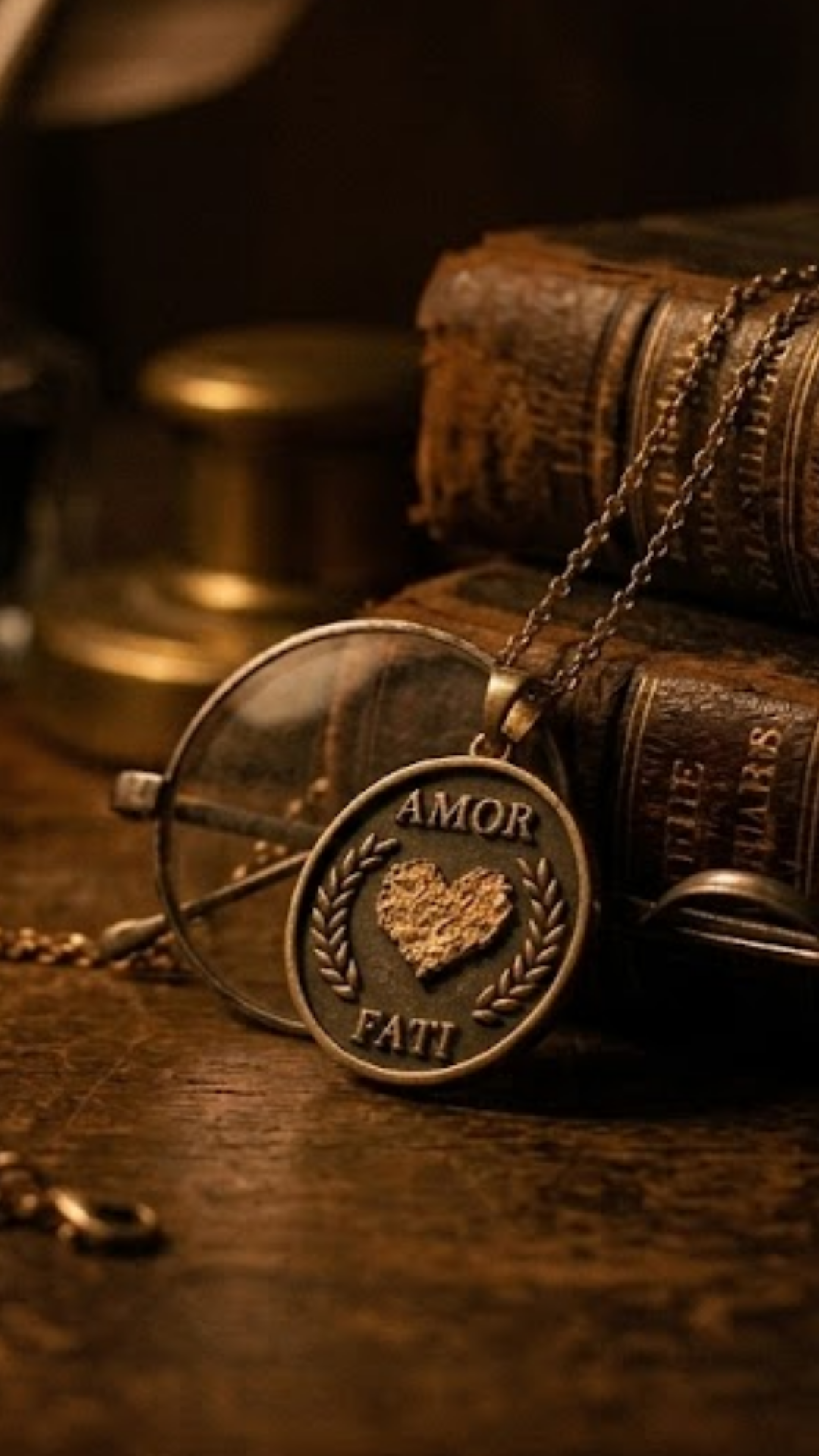 Amor Fati Necklace Large (4 cm) | Handmade Pendant of Acceptance & Destiny | Handmade in 925 Sterling Silver, 24K Gold Plated, Bronze, Copper
