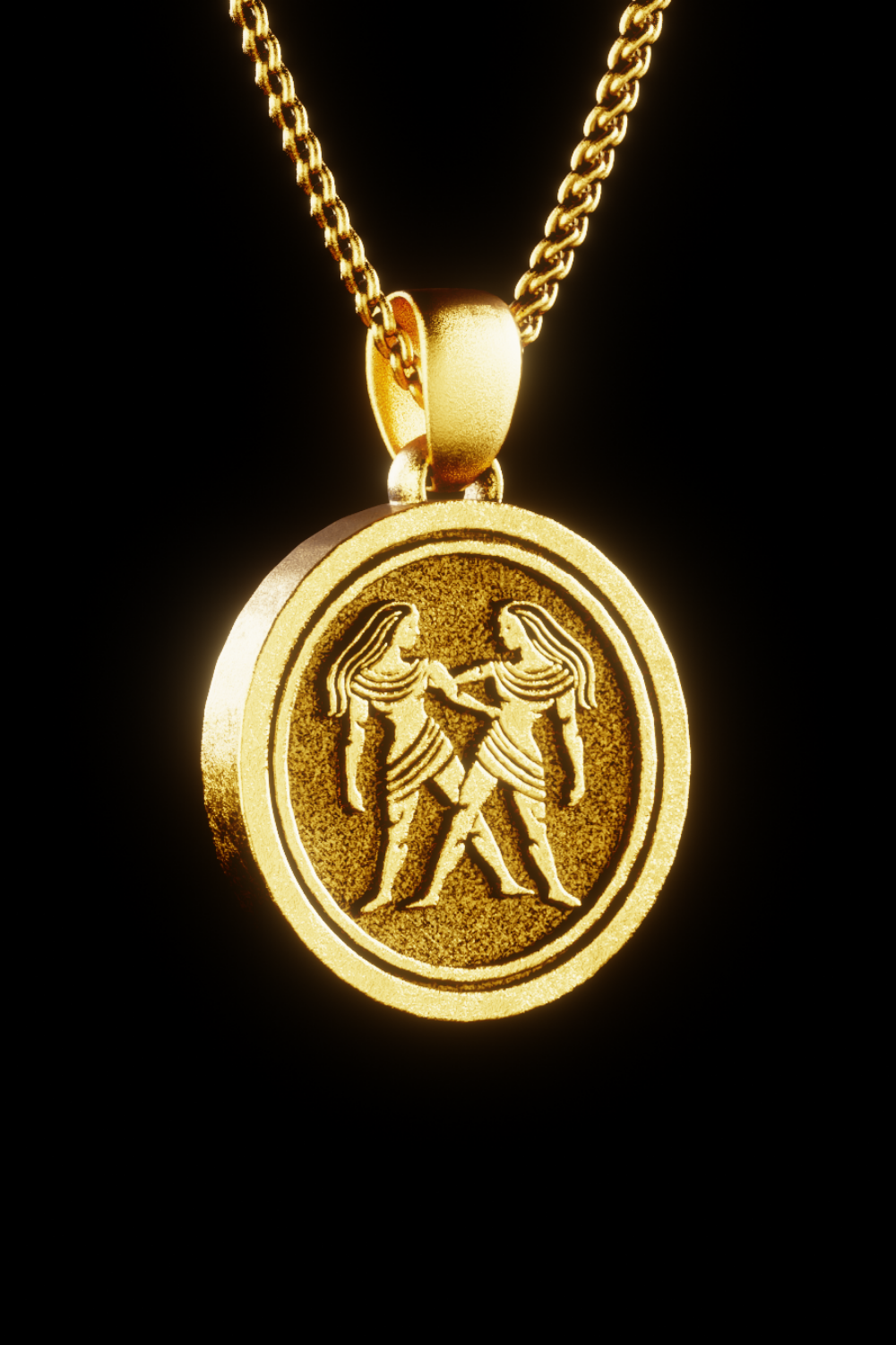 Collar de signo de zodiaco Géminis, collar personalizado, collar de bronce, collar de plata esterlina, collar chapado en oro de 24 km, encanto horóscopo