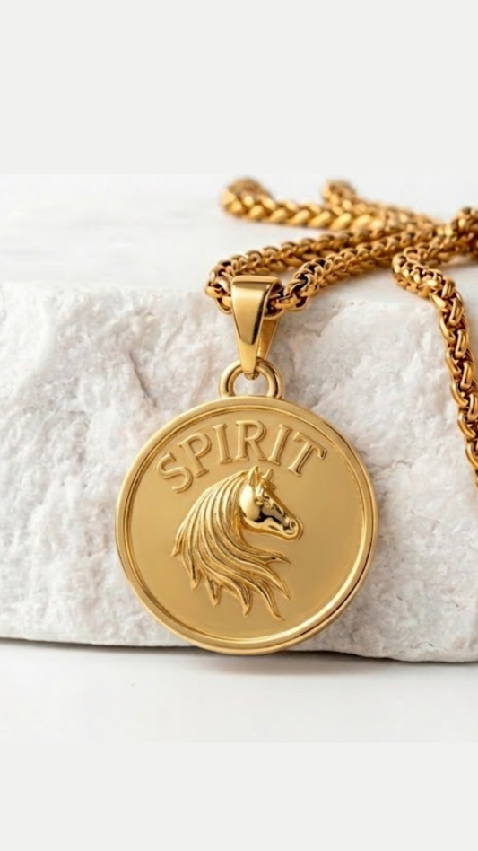 Spirit of the Horse Necklace | Handmade in 18k Gold | Symbol of Strength & Liberation